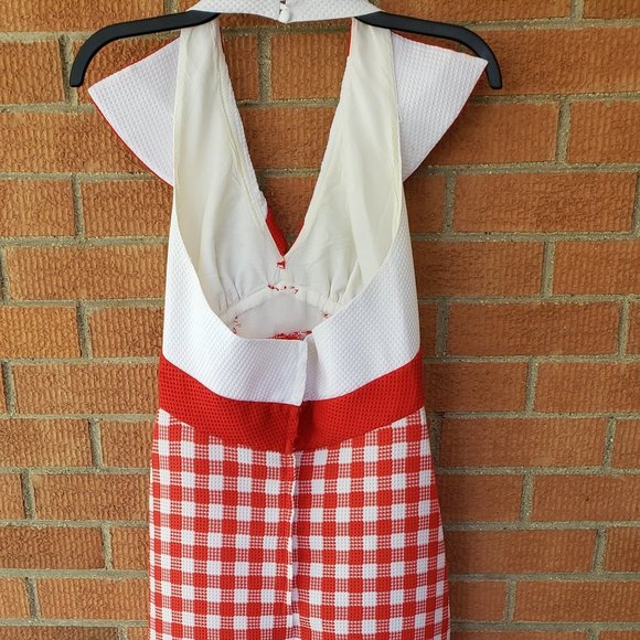 Vintage Red Checkered Maxi Dress - Picture 6 of 6